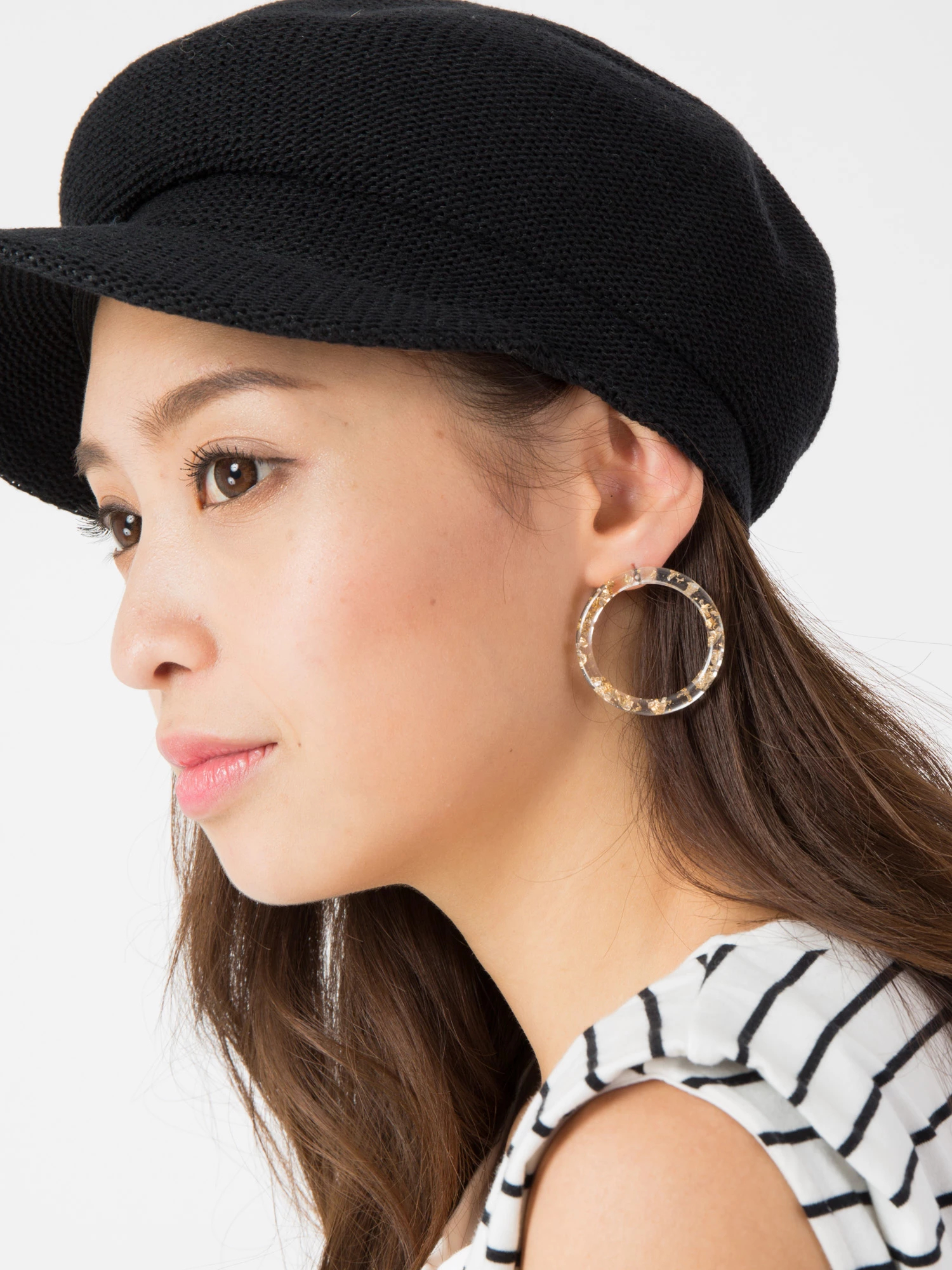 クリアラメリングピアス