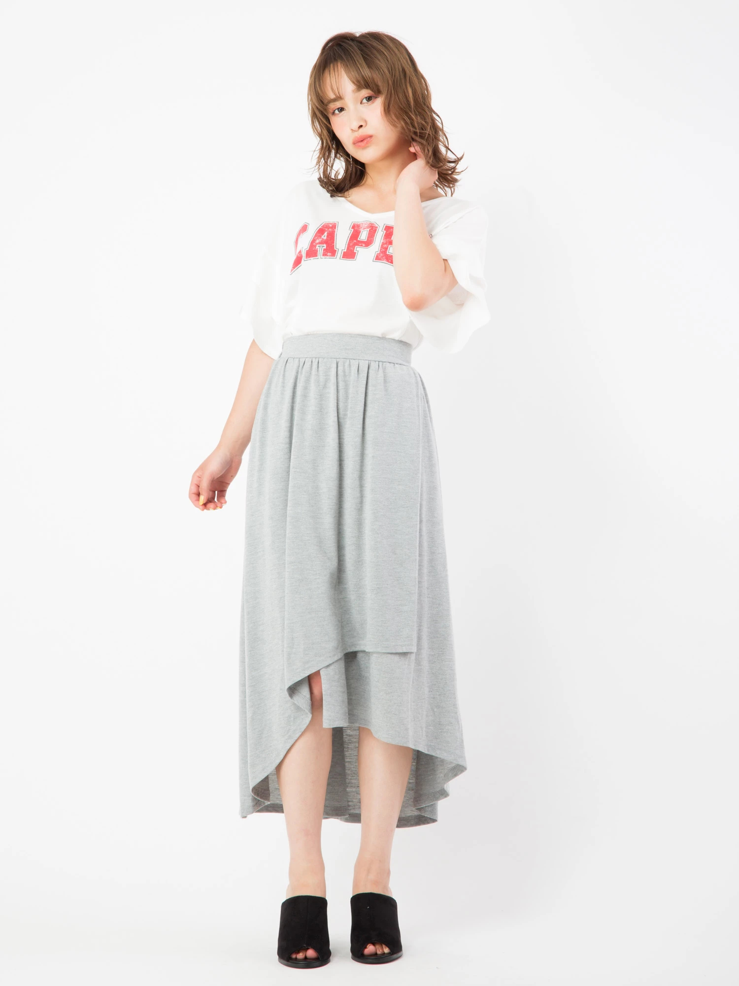 ラップ風カットスカート