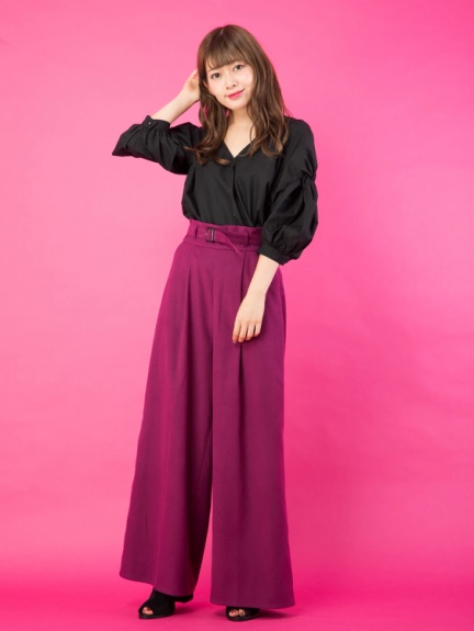 共ベルト付きハイウエストワイドパンツ Cecil Mcbee セシルマクビー のパンツ ファッション通販 Ailand アイランド