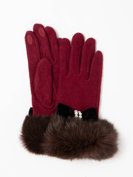 パールリボン毛付き手袋 Cecil Mcbee セシルマクビー のグローブ ファッション通販 Ailand アイランド