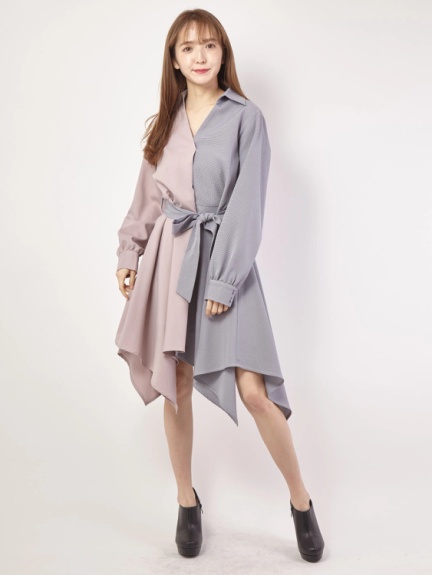 バイカラーシャツ襟フレアーop Cecil Mcbee セシルマクビー のワンピース ファッション通販 Ailand アイランド