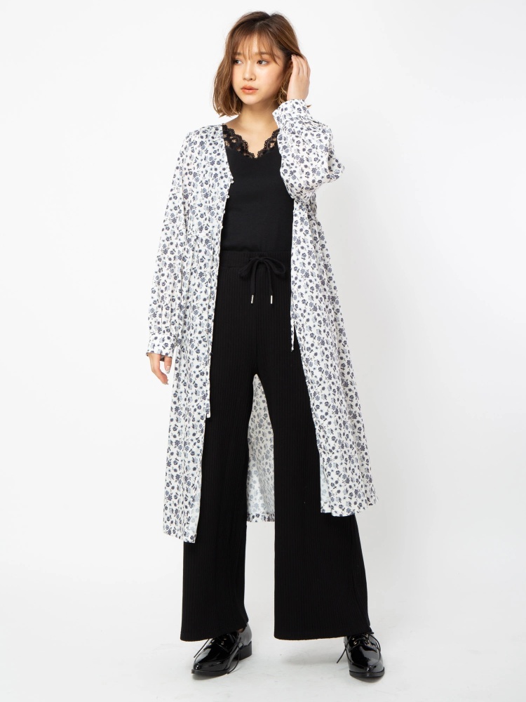 フラワープリントロングガウン Cecil Mcbee セシルマクビー のアウター