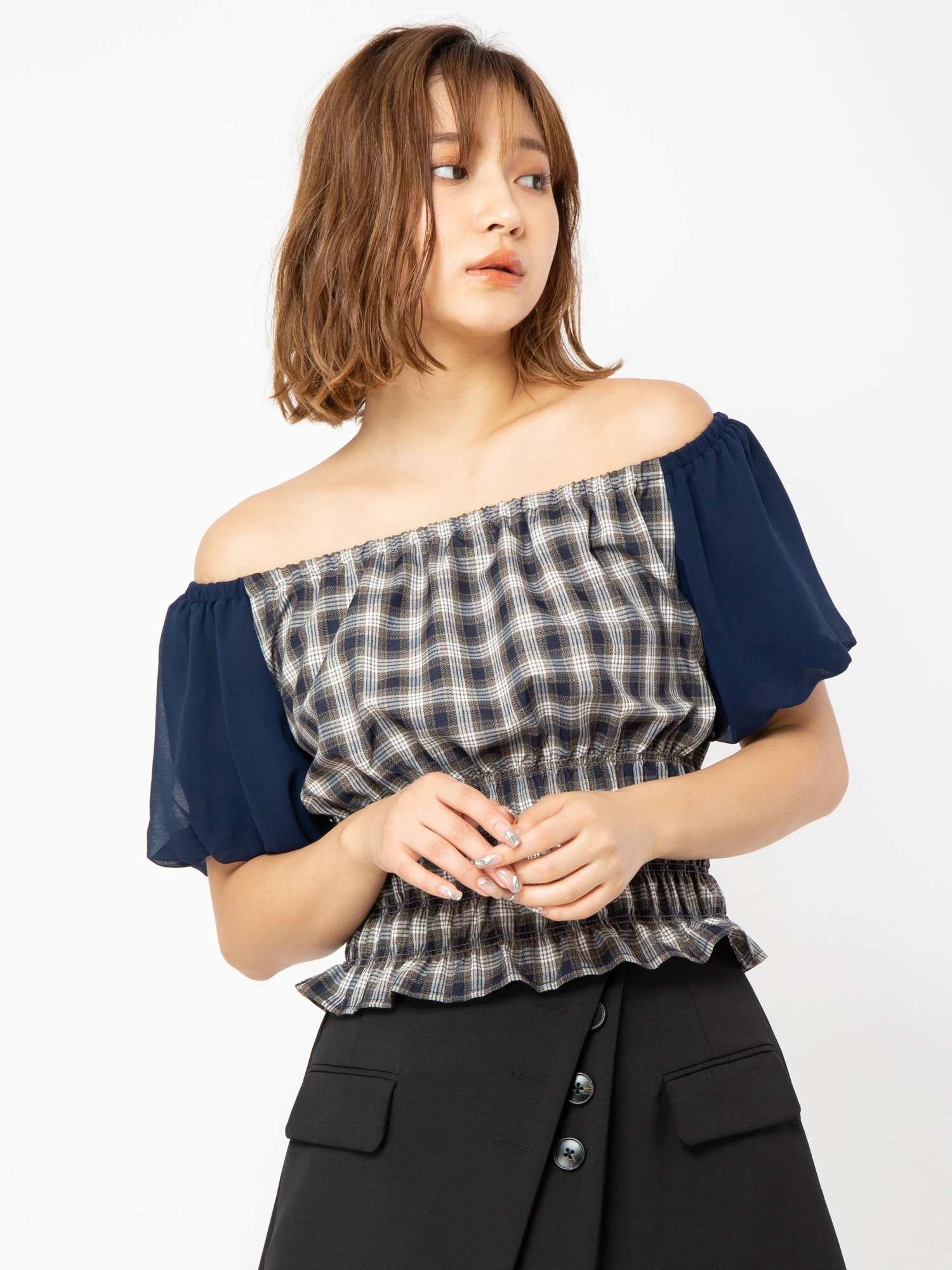 パワショルチェックシャーリングTOPS