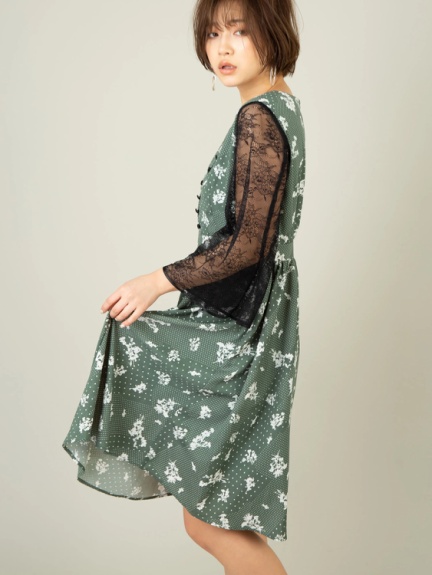 袖レースフレアワンピース Cecil Mcbee セシルマクビー のワンピース ファッション通販 Ailand アイランド 袖レースフレアワンピース Cecil Mcbee セシルマクビー のワンピース ファッション通販 Ailand アイランド