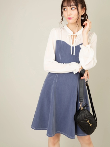 ボウタイ付きフレアミニワンピース Cecil Mcbee セシルマクビー のワンピース ファッション通販 Ailand アイランド
