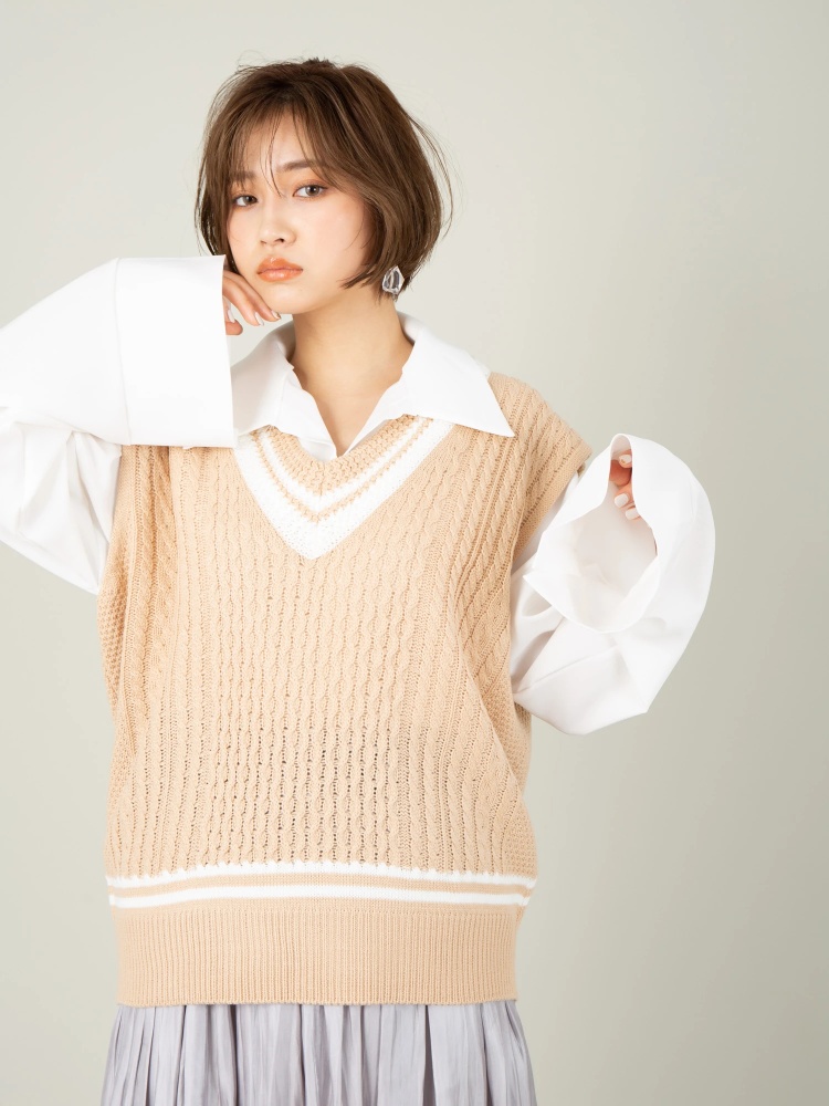 ライン入りニットベスト Cecil Mcbee セシルマクビー のニット ファッション通販 Ailand アイランド