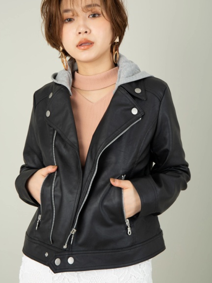 フード付きライダースジャケット Cecil Mcbee セシルマクビー のジャケット ファッション通販 Ailand アイランド