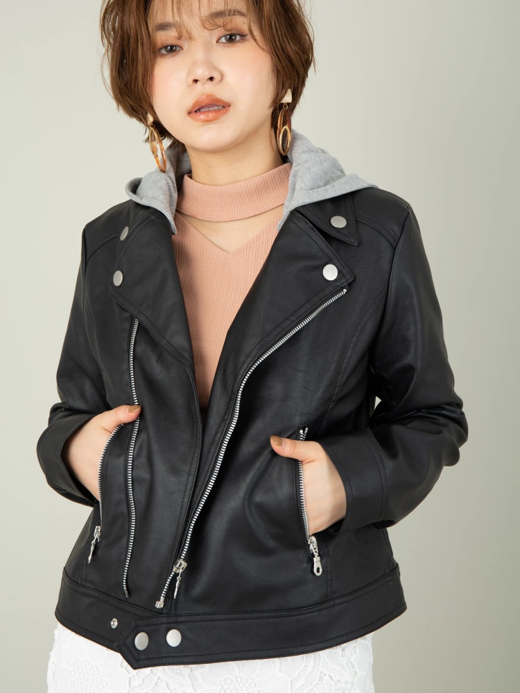 フード付きライダースジャケット Cecil Mcbee セシルマクビー のジャケット ファッション通販 Ailand アイランド