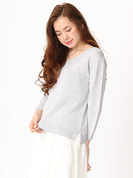 バックプリーツ切替ニットTOPS