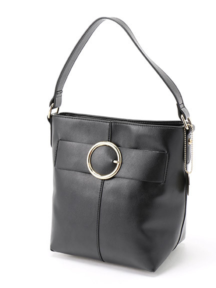 ロゴチャーム付きリングベルトデザイントートBAG