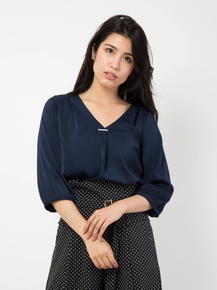 パール調ビーズ装飾ブラウス Fabulous Angela ファビュラスアンジェラ のシャツ ブラウス ファッション通販 Ailand アイランド