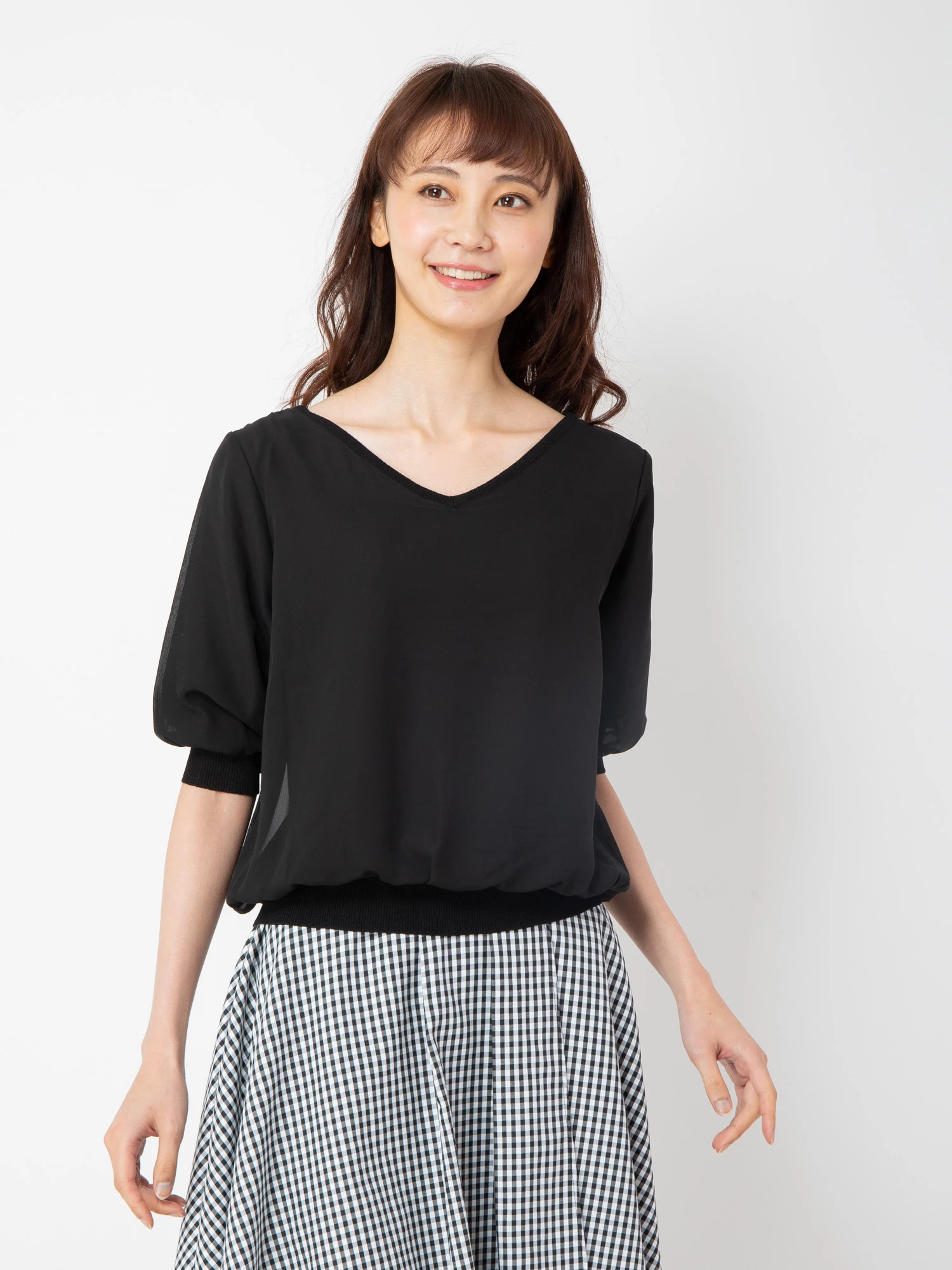シフォンドッキングニットプルオーバー