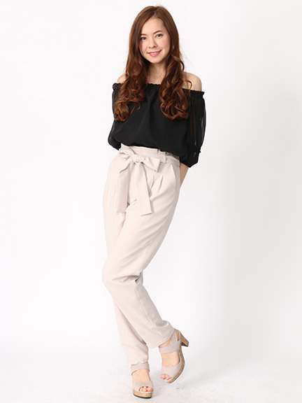 リボン付ロングパンツ