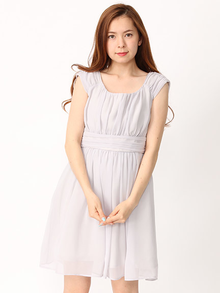 シフォンギャザーワンピース