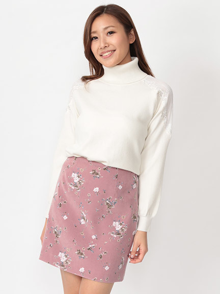オリジナル花柄台形スカート