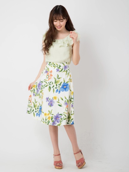 ボタニカル大花柄フレアスカート Be Radiance ビーラディエンス のスカート ファッション通販 Ailand アイランド