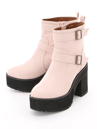 ダブルベルトショートブーツ - Ank Rouge(アンクルージュ)のショート