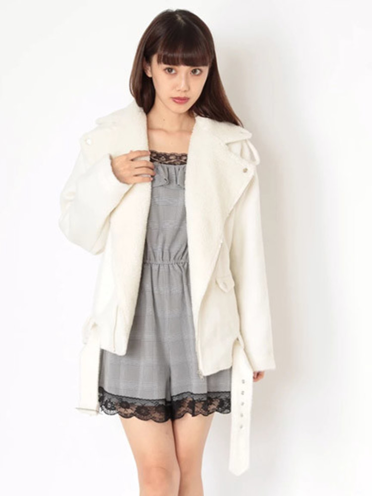 衿ボアシャギーライダース - Ank Rouge(アンクルージュ)のジャケット