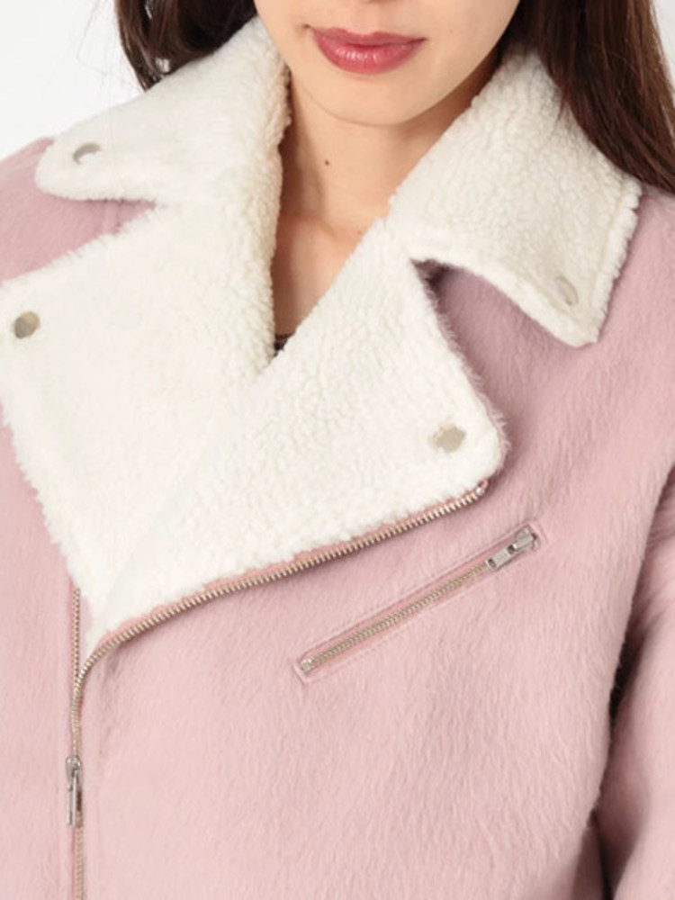 衿ボアシャギーライダース - Ank Rouge(アンクルージュ)のジャケット