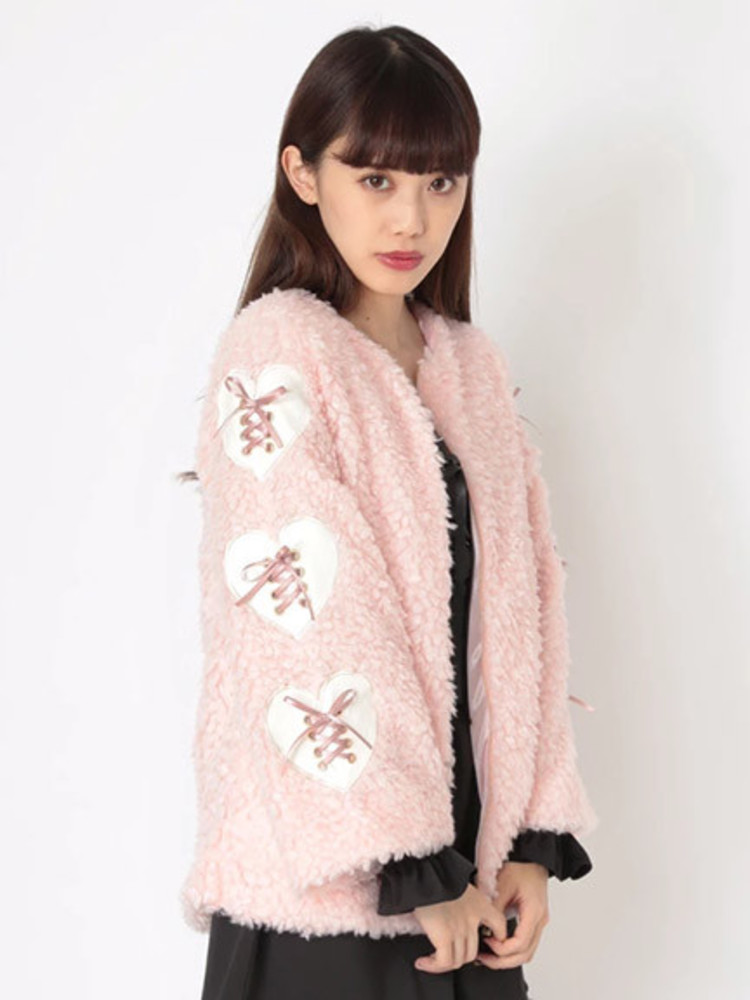 合皮ハートスピンドルもこもこコート - Ank Rouge(アンクルージュ)の