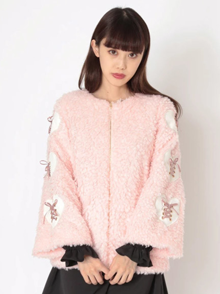 合皮ハートスピンドルもこもこコート - Ank Rouge(アンクルージュ)の