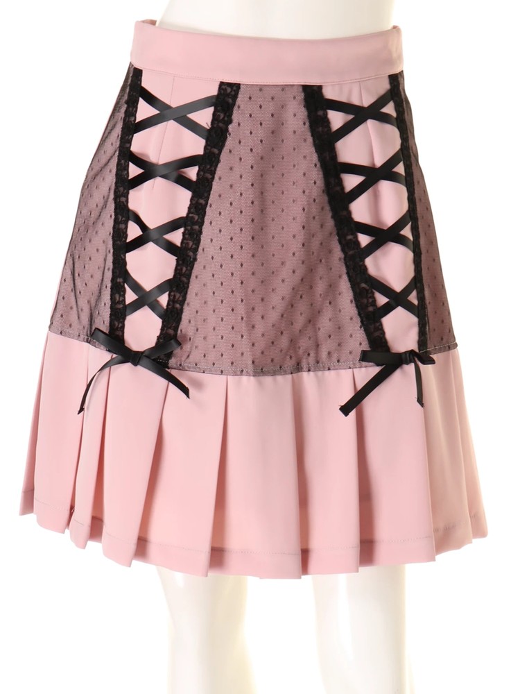 Ank Rouge コットンレーススカパン ピンク Ank Rouge コットンレーススカパン ピンク コットンレース