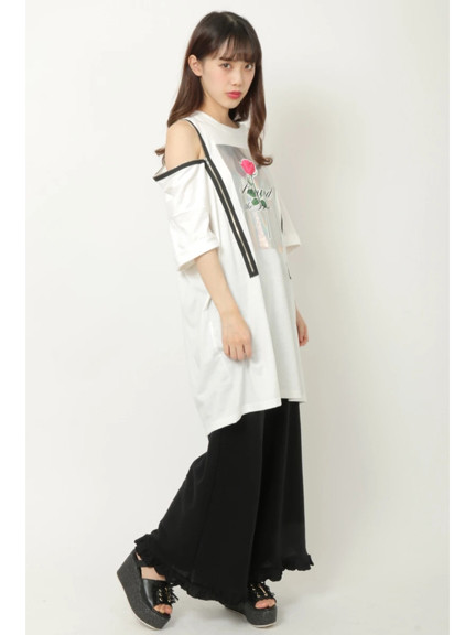 裏毛フリルワイドパンツ