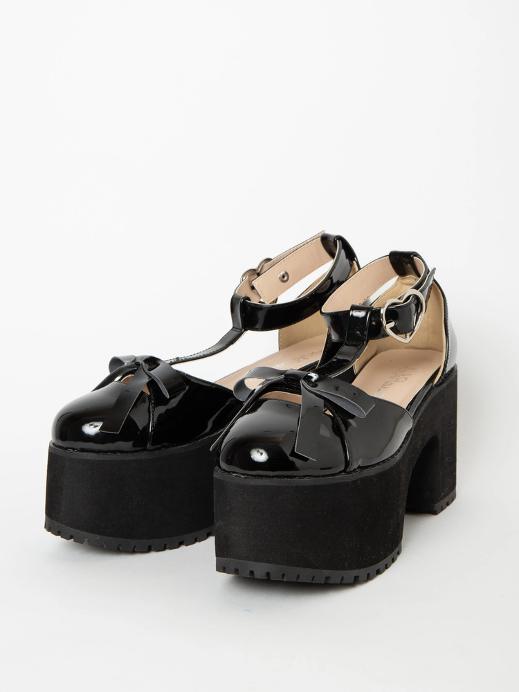 未使用品♡Ank Rouge 厚底シューズ 黒 Lサイズ レースアップ厚底シューズ - Ank Rouge(アンクルージュ)の