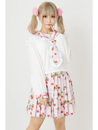 ストロベリープリントプリーツSK - Ank Rouge(アンクルージュ)の