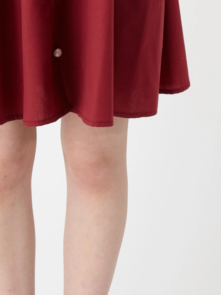 【気品ある赤茶の存在感】HERMESコットンワンピース Rouge Sepia コケティッシュワンピース - Ank Rouge(アンクルージュ)の