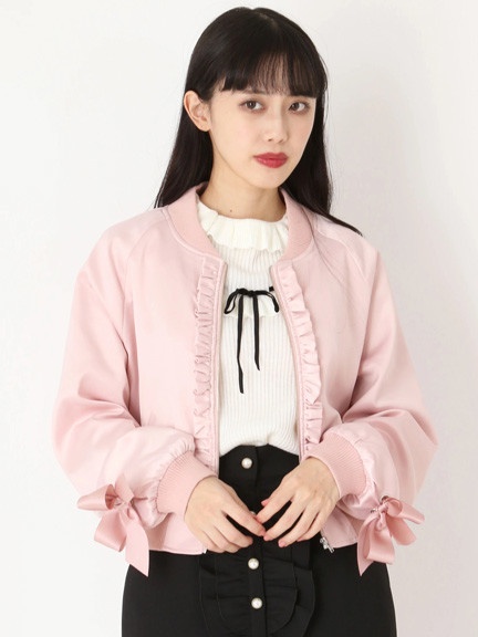 リボンスリーブフリルブルゾン - Ank Rouge(アンクルージュ)のブルゾン  