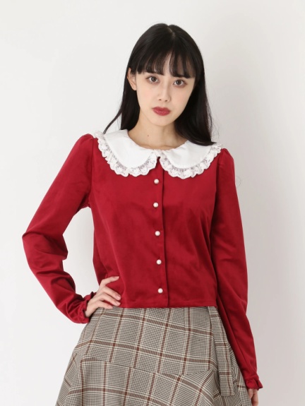 レースカラーベロアトップス Ank Rouge アンクルージュ のシャツ ブラウス ファッション通販 Ailand アイランド