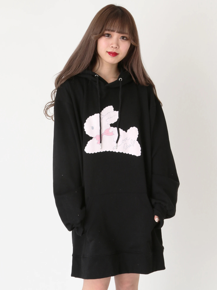 ラビットプリントBIGパーカー - Ank Rouge(アンクルージュ)のパーカ