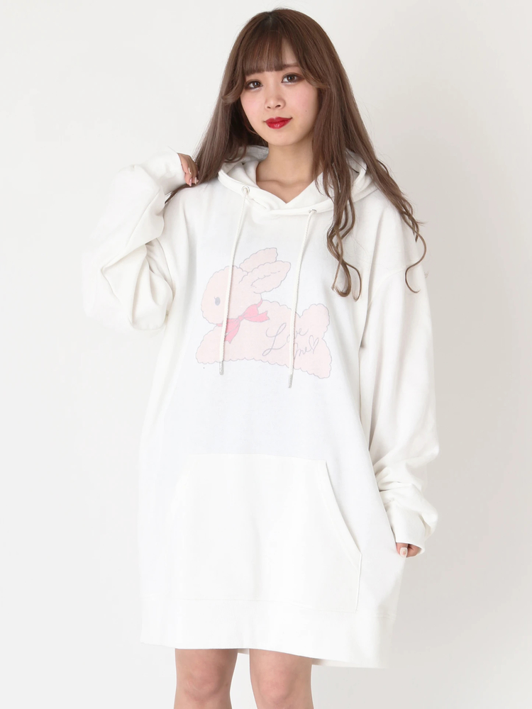 ラビットプリントBIGパーカー - Ank Rouge(アンクルージュ)のパーカ