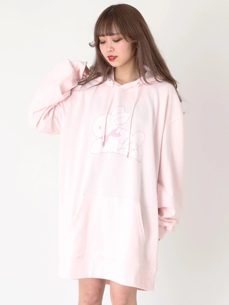 ラビットプリントBIGパーカー - Ank Rouge(アンクルージュ)のパーカ