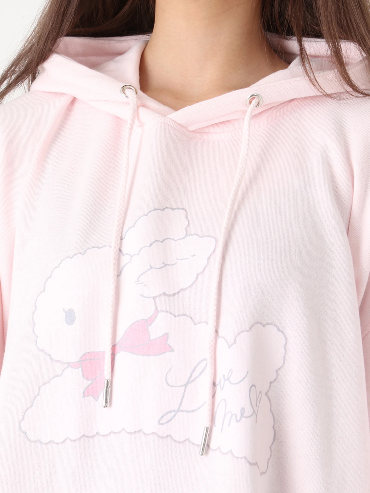 ラビットプリントBIGパーカー - Ank Rouge(アンクルージュ)のパーカ