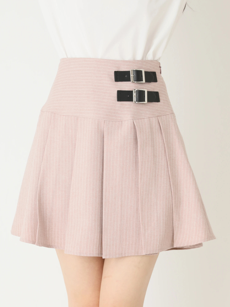 ヨーク切替ストライププリーツSK - Ank Rouge(アンクルージュ)の