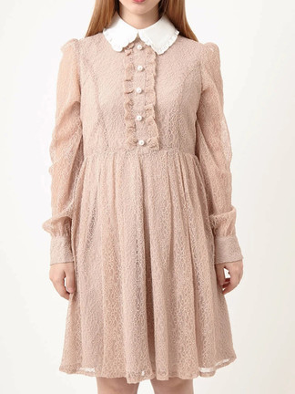 フリルカラーレースワンピース - Ank Rouge(アンクルージュ)の