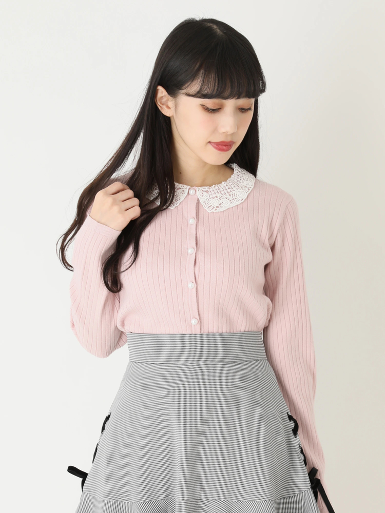 レース衿リブニット - Ank Rouge(アンクルージュ)のニット