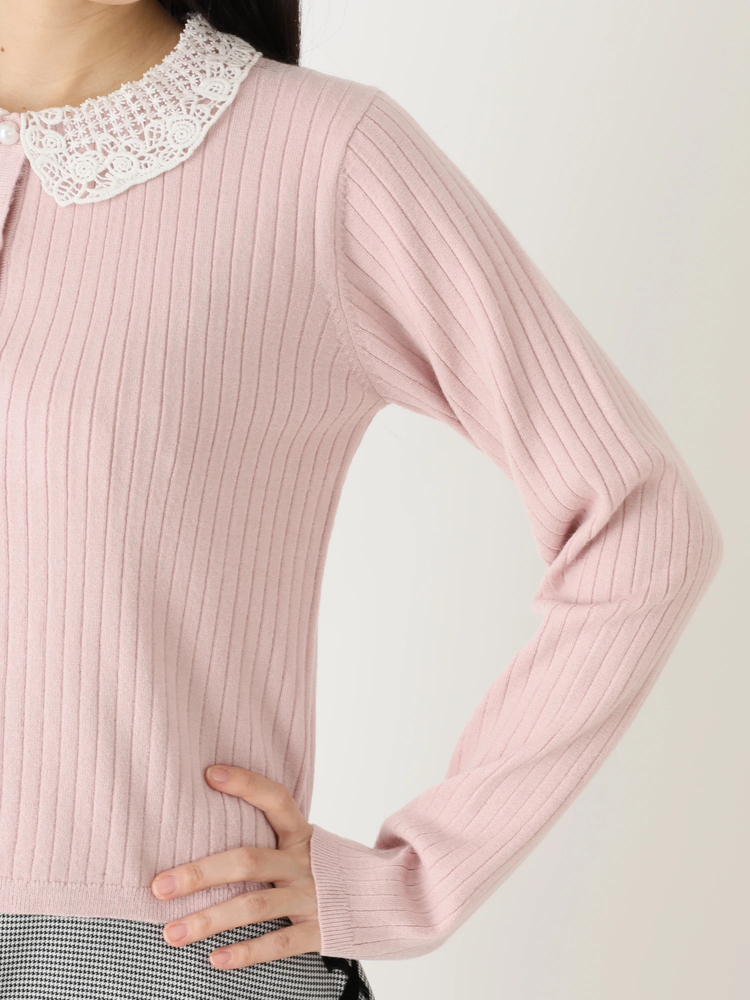 レース衿リブニット - Ank Rouge(アンクルージュ)のニット