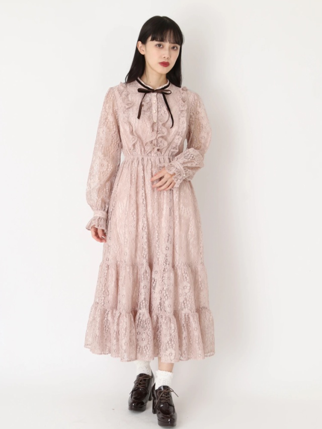 ヴィンテージライクレースロングワンピース - Ank Rouge(アン  