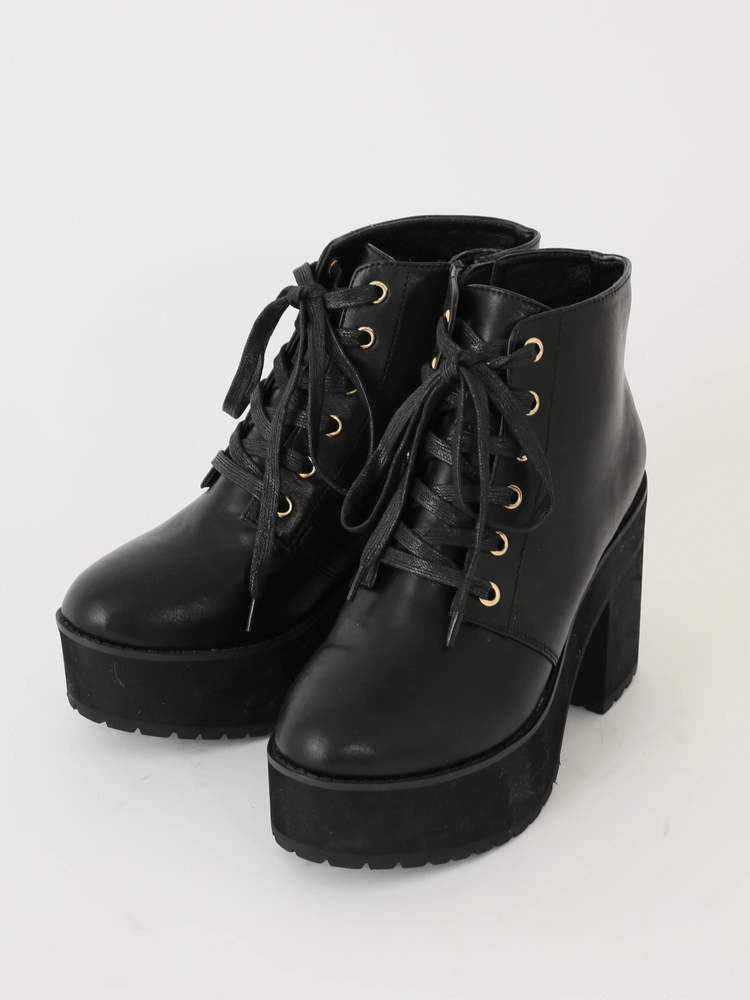 レースアップショートブーツ - Ank Rouge(アンクルージュ)のショート