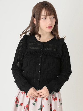 ♡6点セット♡ヨークフリルハートコート、さえこさんハット、量産型、ガーリー、 ヨークフリル透かし編みコンパクトカーディガン - Ank Rouge