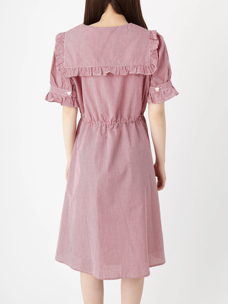 ひと雫◆フランスアンティーク｜美品フリルスモックゆったりワンピース フリルカラーシックレトロワンピース – Belchic