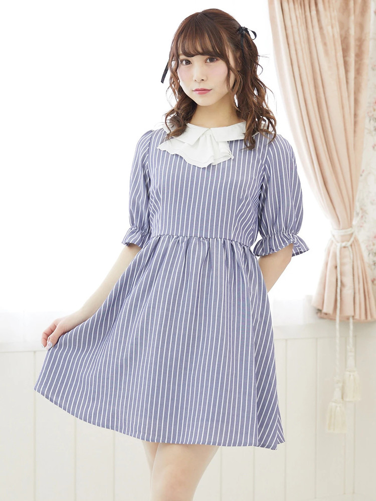 【新品未使用】 Rire Fete ケープライクドレスワンピース ネイビー ケープライクレースレイヤードドレス - Rire Fete - petirobe
