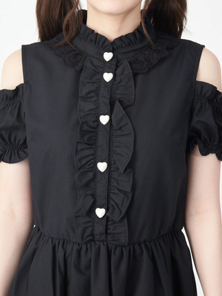 地雷系ハートオープンショルダーワンピースmars AnkRouge　TRAVAS 地雷系ハートオープンショルダーワンピースmars AnkRouge TRAVAS 地雷