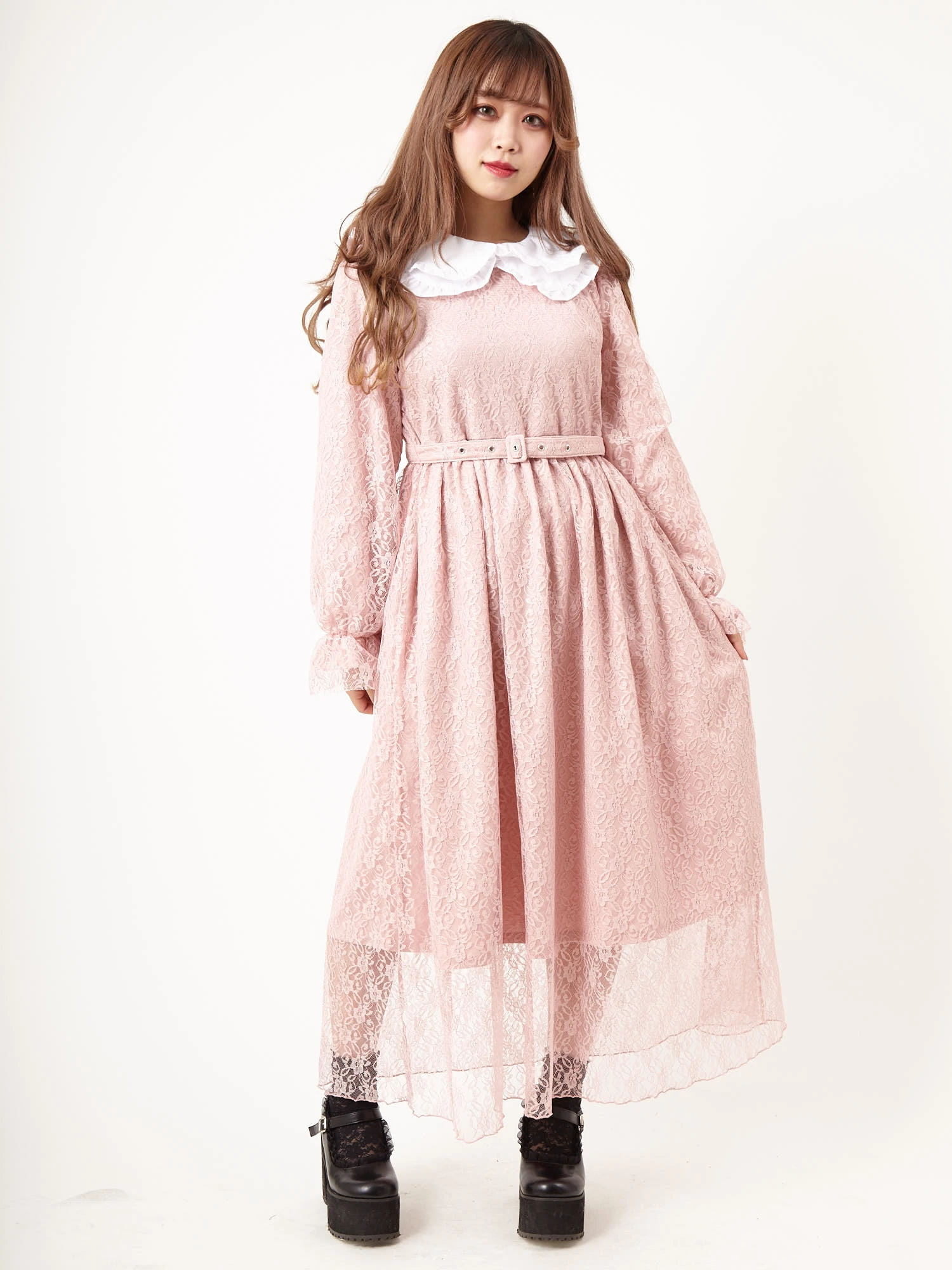 美品♥アンクルージュ Ank Rouge 総レース 長袖 ワンピ-connectedremag.com