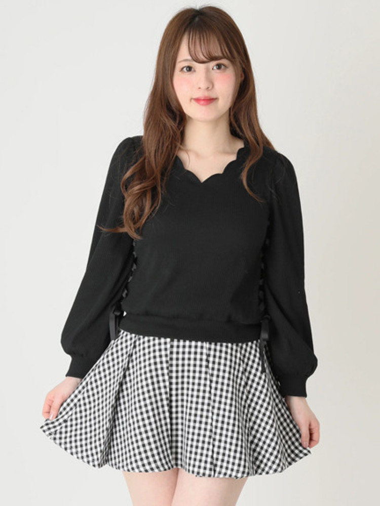 スカラップテレコTOPS - Ank Rouge(アンクルージュ)のTシャツ