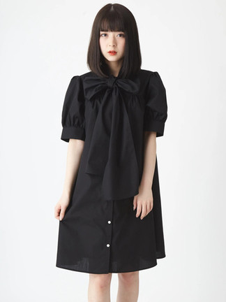 アンミヌ◯ビッグリボンワンピース◯ブラック BIGリボンワンピース - Ank Rouge(アンクルージュ)のワンピース