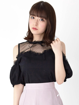 アンクルージュ サイドハ一トあきティアードワンピース＆ワンショルテレコTOPS ワンショルテレコTOPS - Ank Rouge(アンクルージュ)のTシャツ